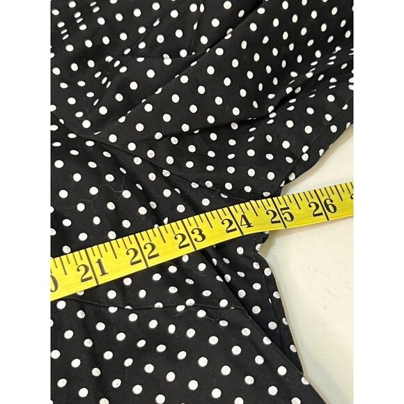 Lane Bryant Women’s Black White Polka Dot Blouse Size 18/20 Cotton Button Front - Picture 8 of 8